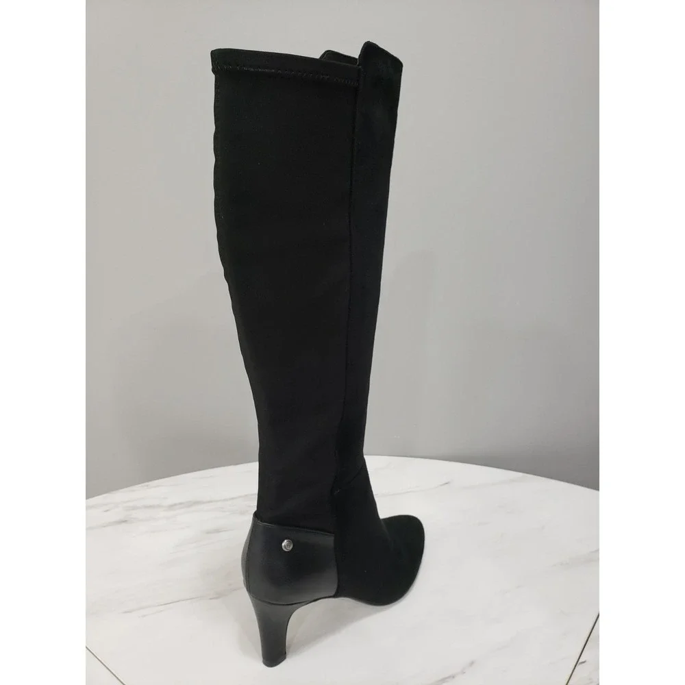 NEW SIZE 7.5 - LifeStride Women's Gracie Dress Boots Black Knee High Suede